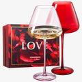 Valentine's Colored Red & Pink Crystal Wine Glasses | 2 Set-0