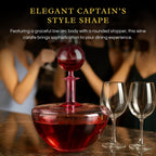 Blush Pink Low Arc Glass Decanter Handblown Captain’s Style Carafe-2