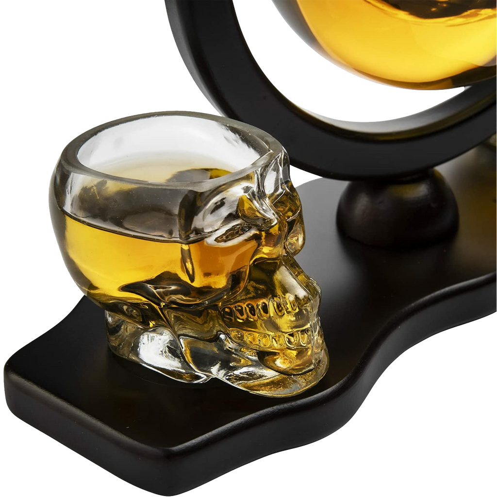 Skull Decanter Set With 2 Skull Shot Glasses-1