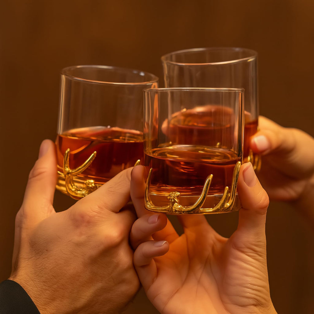 Gold Antler Double Old Fashioned Whiskey Glass, 11.84 oz DOF Tumbler