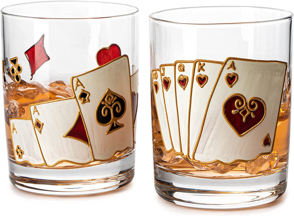 Playing Cards Drinking Glasses - Set of 2-4