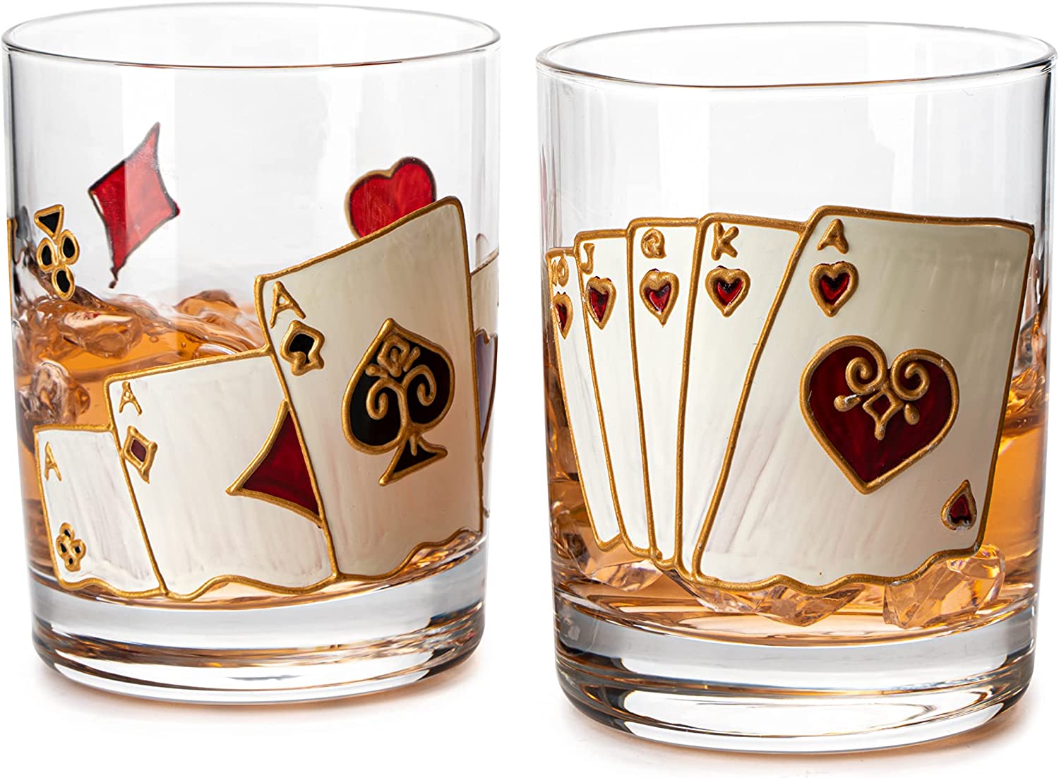 Playing Cards Drinking Glasses - Set of 2-4