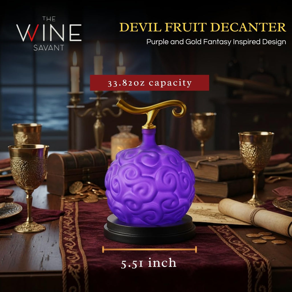 Fruit Whiskey & Wine Decanter, 34 OZ Anime Pirate Devil Colored Barware