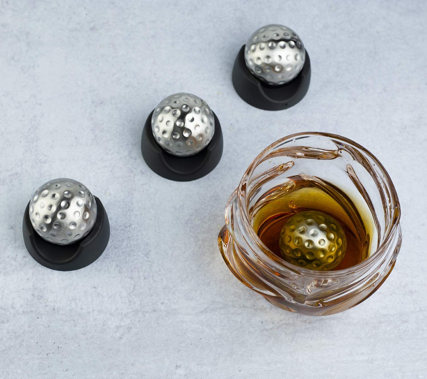 Golf Ball Shaped Stainless Steel Whiskey Stones-4