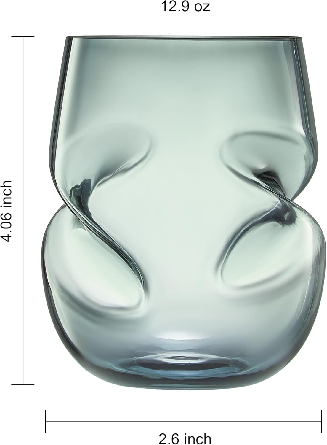 Khen Unbreakable Aerating Stemless Wine Glasses - Set of 4-13 oz Pastel Glass