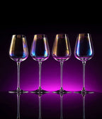 Iridescent Luster Large Radiance Wine Glasses - White Pearl Whimsy-1