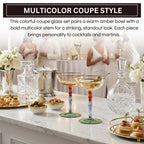 Italian Design Renaissance Amber Cocktail, (Set of 2)
