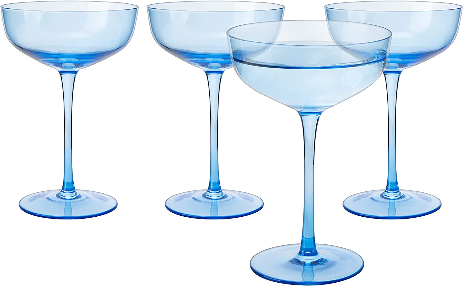 The Wine Savant Colored Coupe Glass | 7oz | Set of 4 (Blue)-3