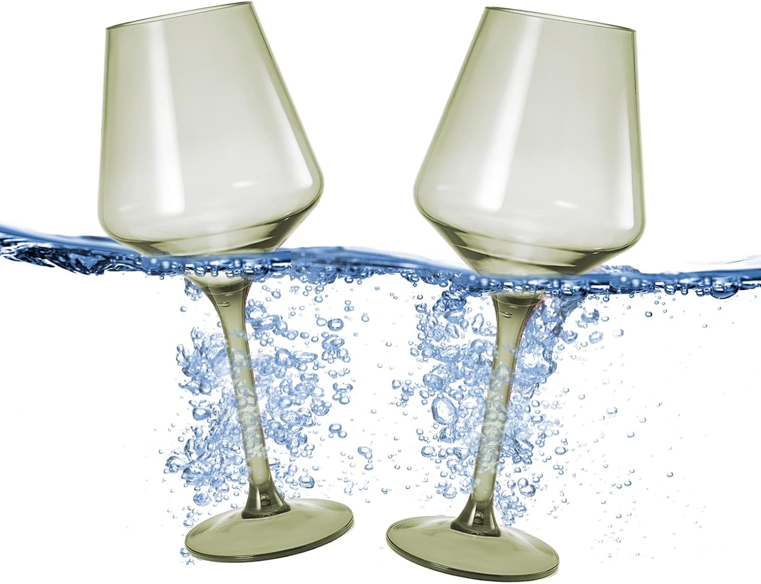 Floating Wine Glasses for Pool - Set of 2-15 OZ (Green)