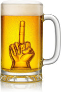 The Wine Savant Middle Finger Beer Glass with Handle – 12.05 oz-0