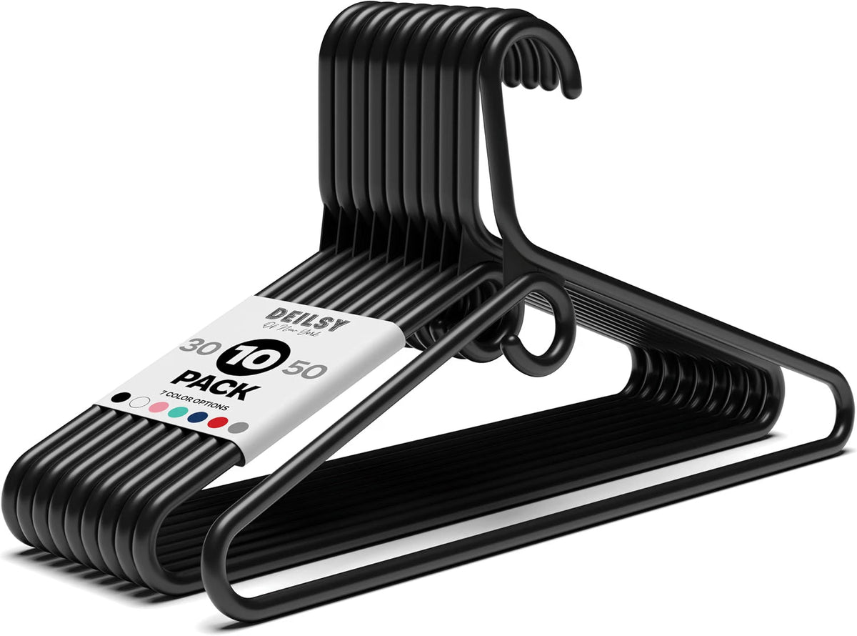 Black Heavy Duty Hangers with Hooks (Carton of 100 Hangers)-0