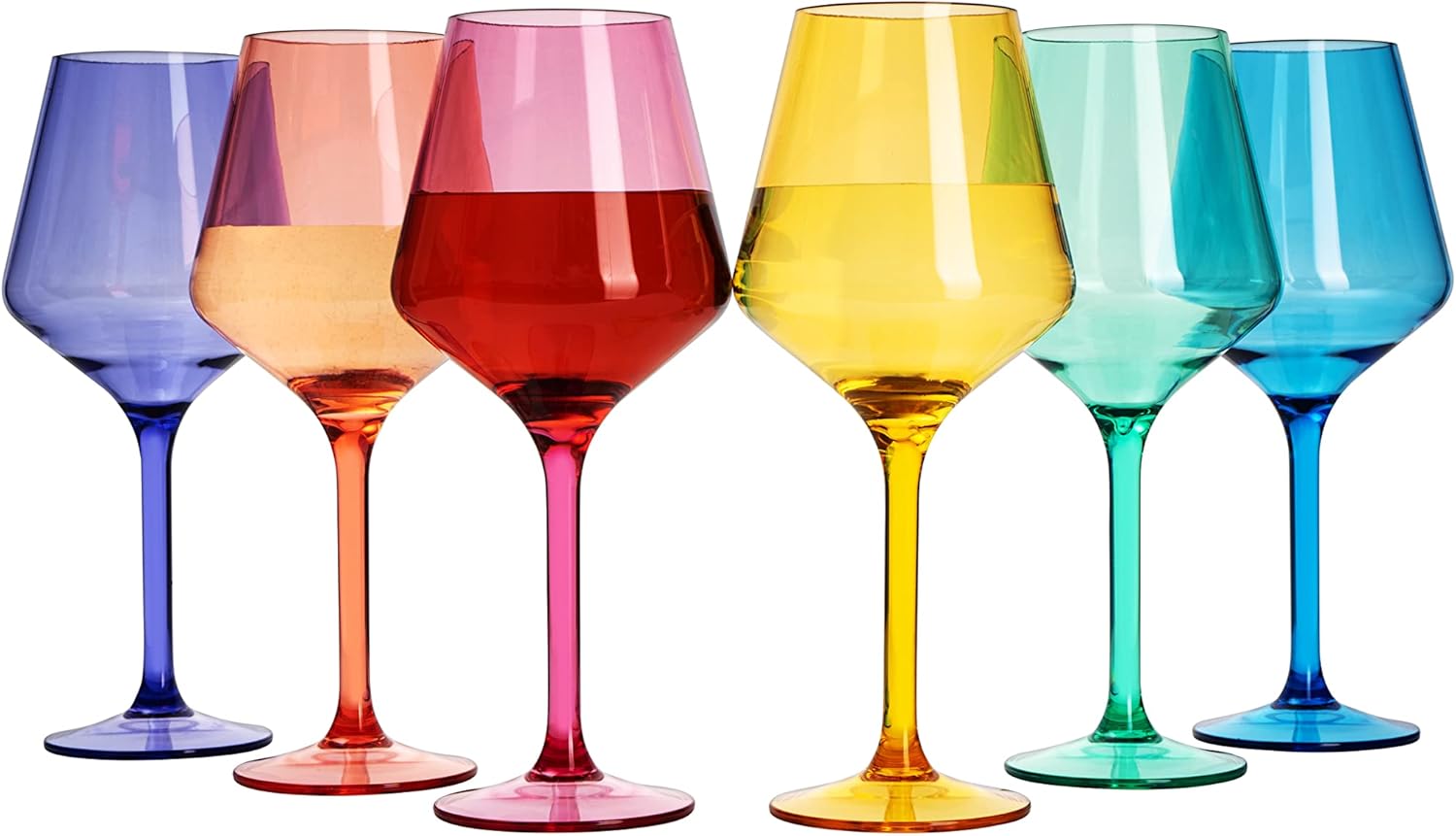 European Style Crystal, Stemmed Wine Glasses | Set of 6 | 15oz-8