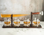 Baseball Bat Whiskey & Wine Decanter 4 Baseball Glasses (Standard Base)-1
