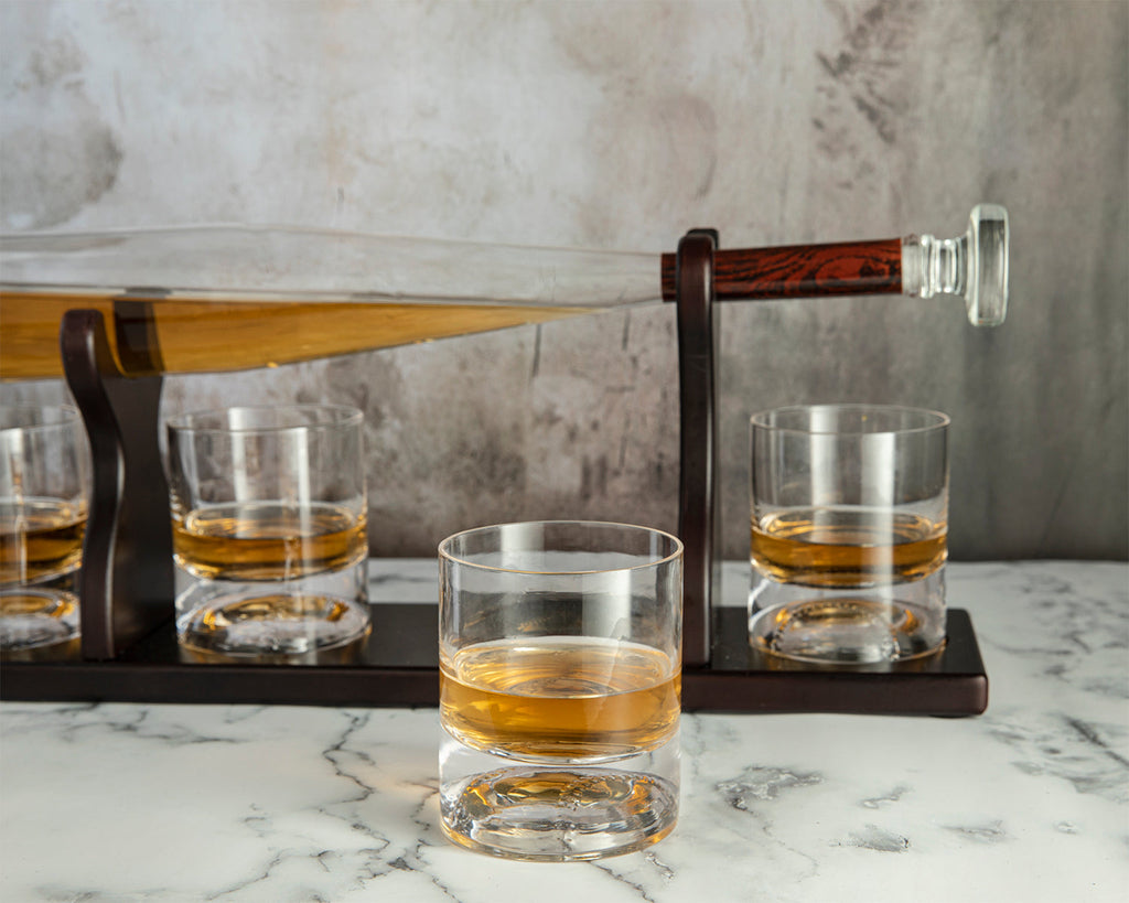 Baseball Bat Whiskey & Wine Decanter 4 Baseball Glasses (Standard Base)-3
