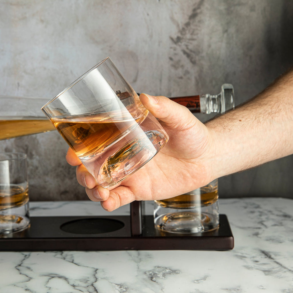 Baseball Bat Whiskey & Wine Decanter 4 Baseball Glasses (Standard Base)-2