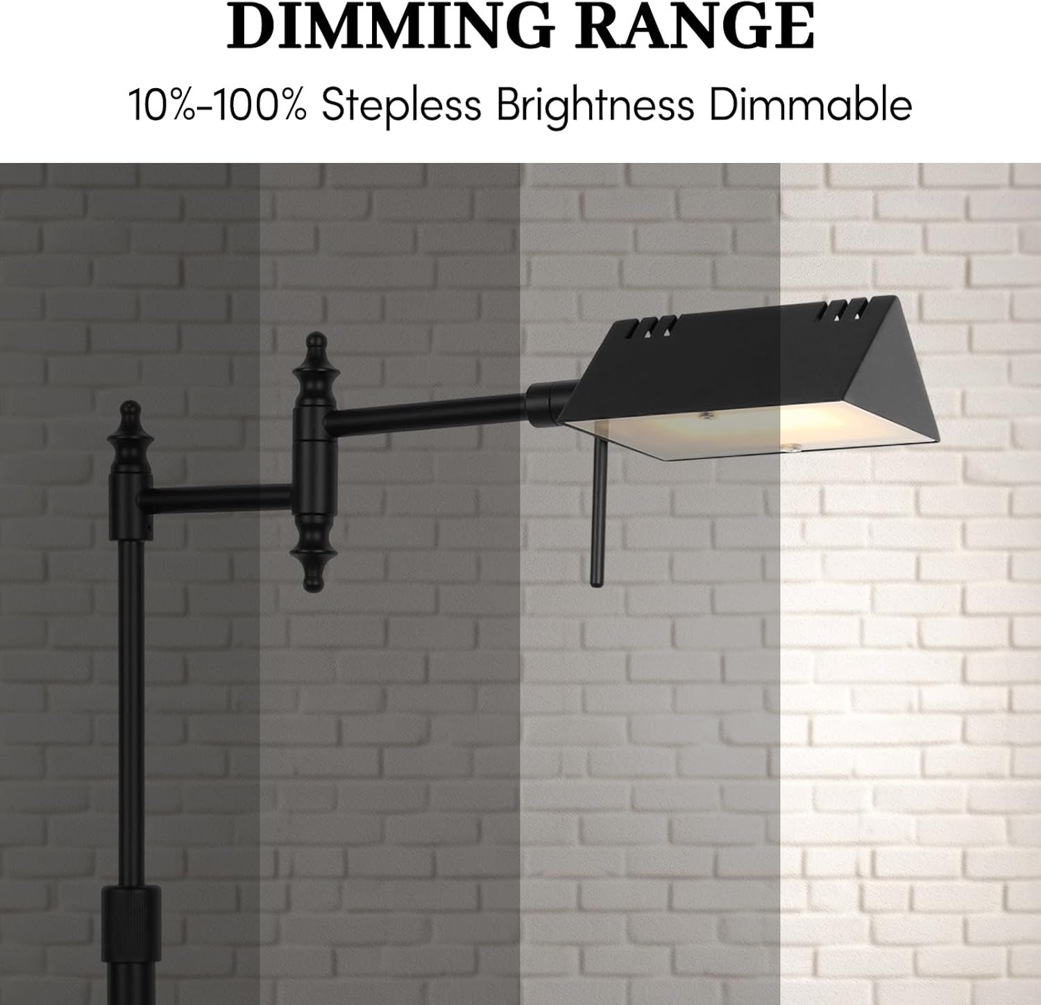 Dimmable Black Industrial Grade Floor Lamp With Remote-2