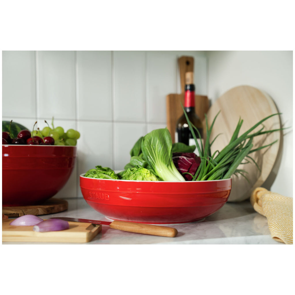 STAUB Ceramique 28 cm Ceramic Round Serving Bowl, Cherry-3