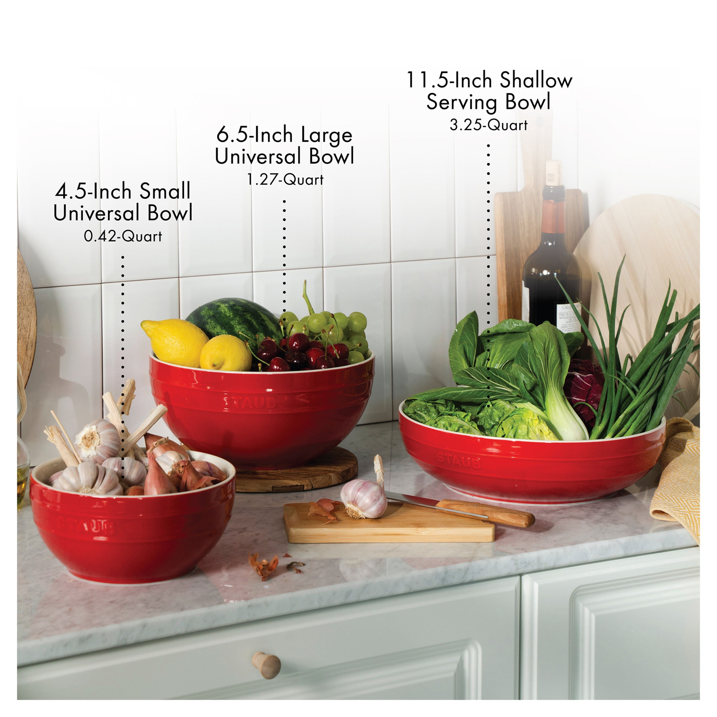 STAUB Ceramique 28 cm Ceramic Round Serving Bowl, Cherry-2