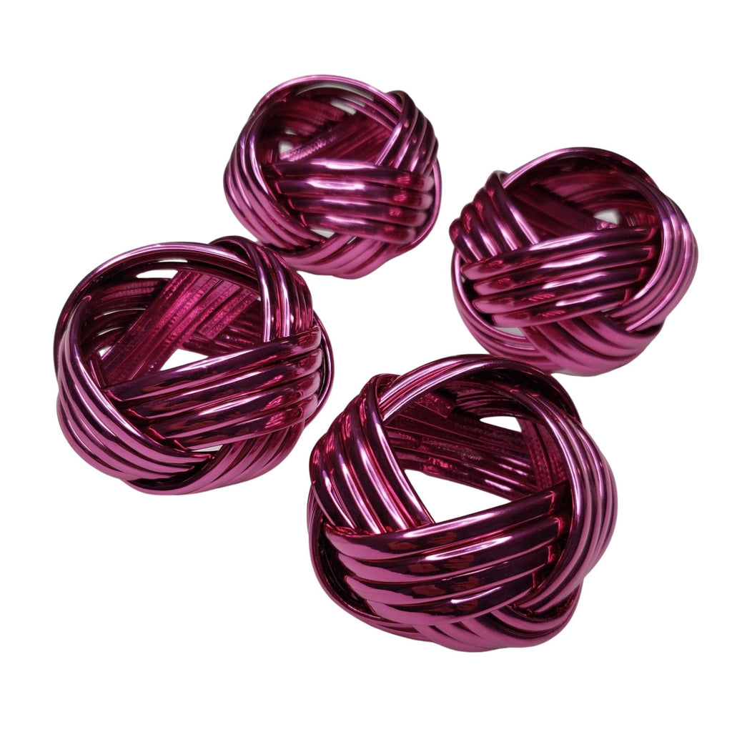 Maison Charlo | Set of 4 Metallic Rustic Braided Napkin Rings by Charlo - orange, pink for Mother's Day, Gift, Birthday-4