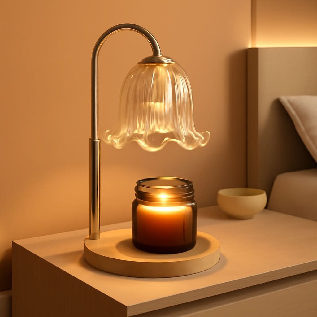 Gold Candle Warmer Lamp With Programmable Dimmer System