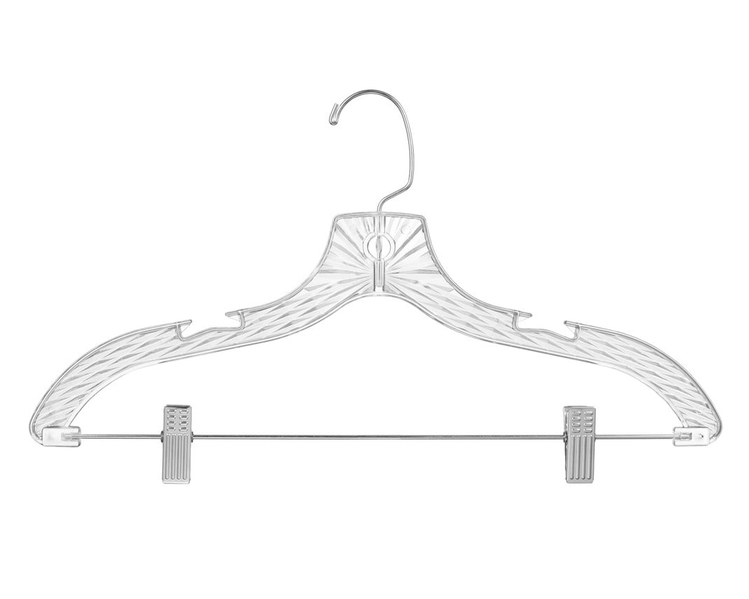 Crystal Clear Hangers with Clips, 360 Swivel Hook - 100 Pack