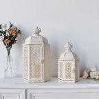 15"&11''H Outdoor Candle Lanterns Rustic Decorative Lanterns-2
