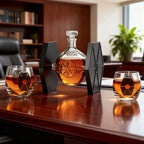 Dark Nova Interceptor Decanter Set | Handmade Glass | 17 Oz-3