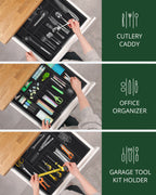 Silverware Drawer Organizer, Black (9 Slots)-3