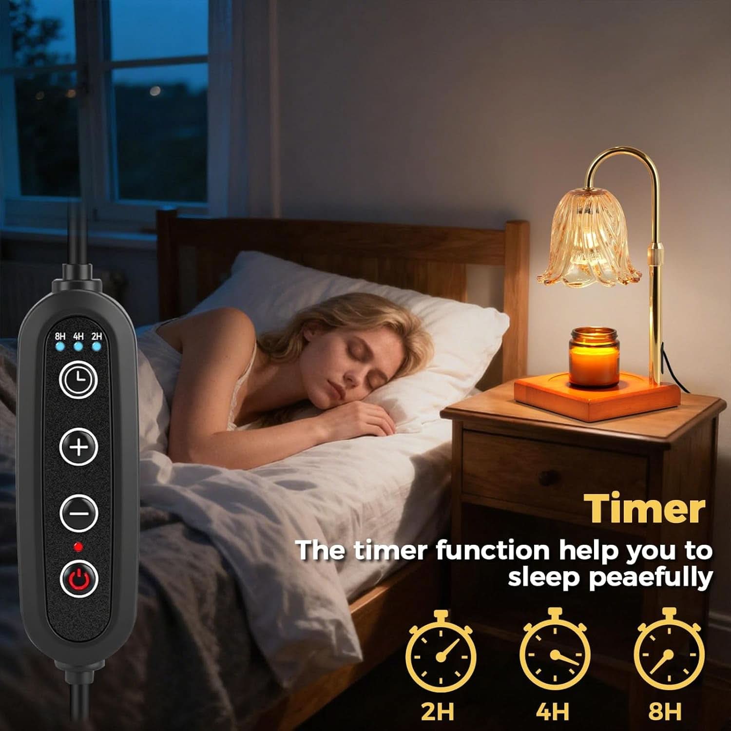 Dimmable Candle Warmer Lamp With Programmable Timer