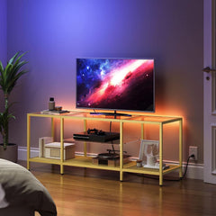 Gold LED TV Stand With 65 Inch Industrial Design Pro Edition