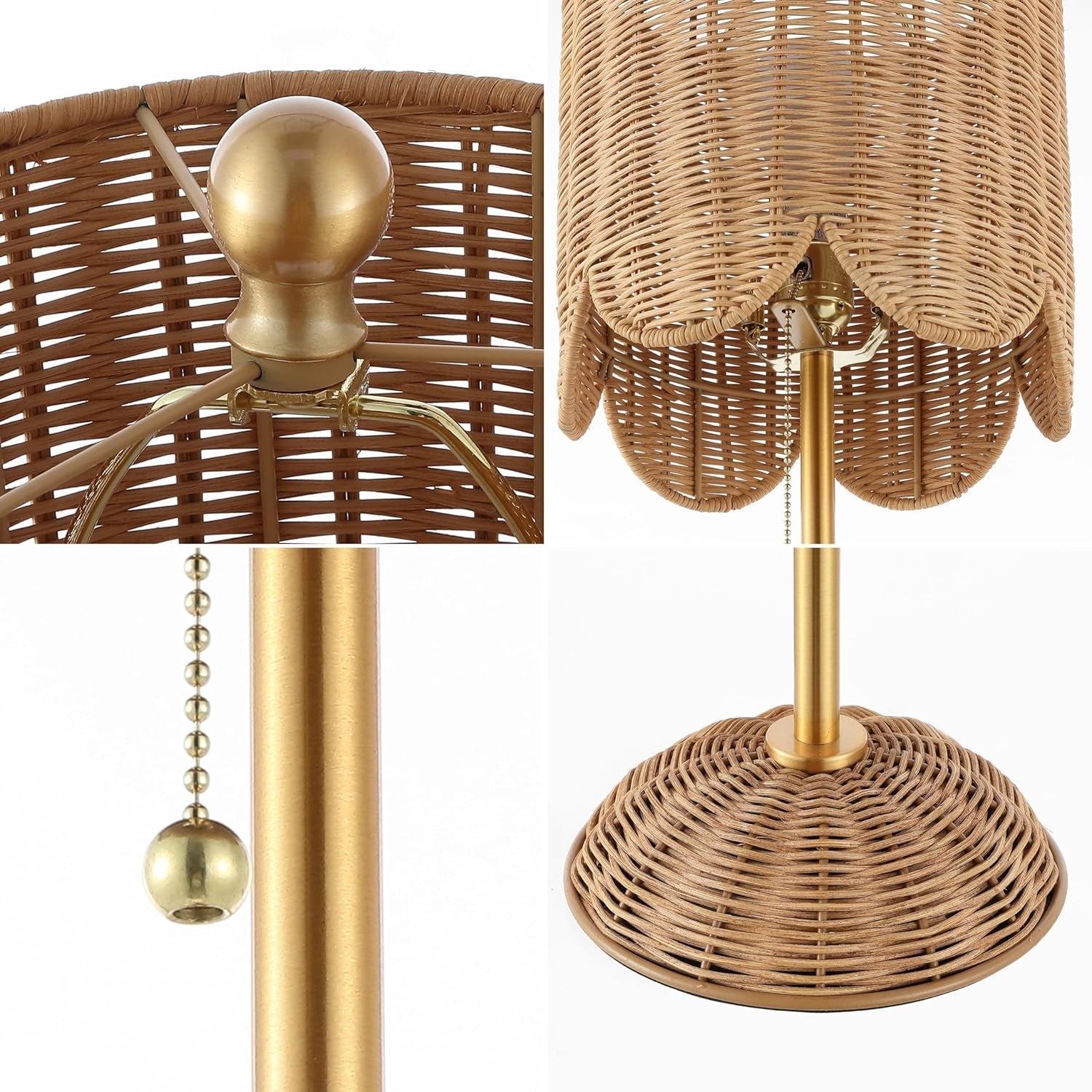 27.5 Brass Gold Coastal Table Lamps LED Bulbs Included-4
