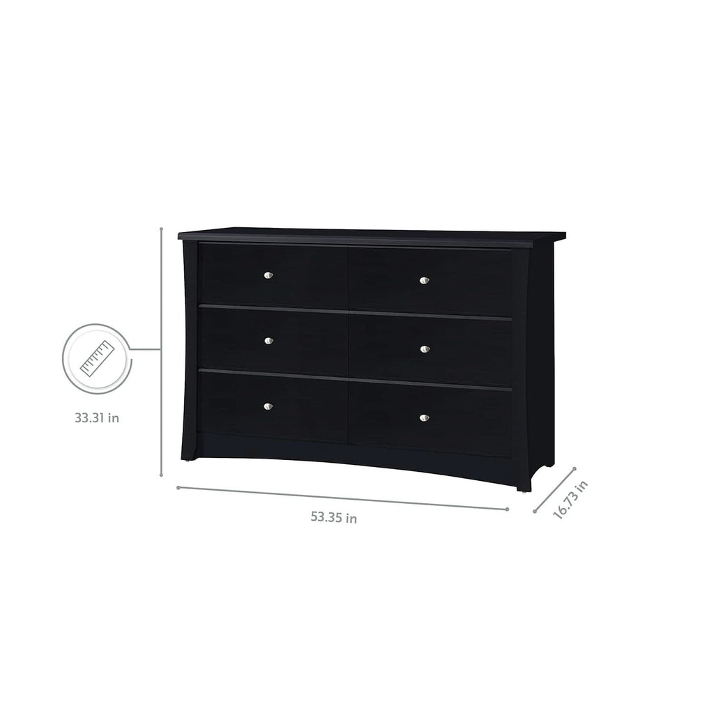 Crescent 6 Drawer Double Dresser Black GREENGUARD Gold-2