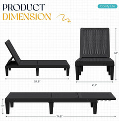 Adjustable Outdoor Chaise Lounge Chairs Set for Relaxation-1