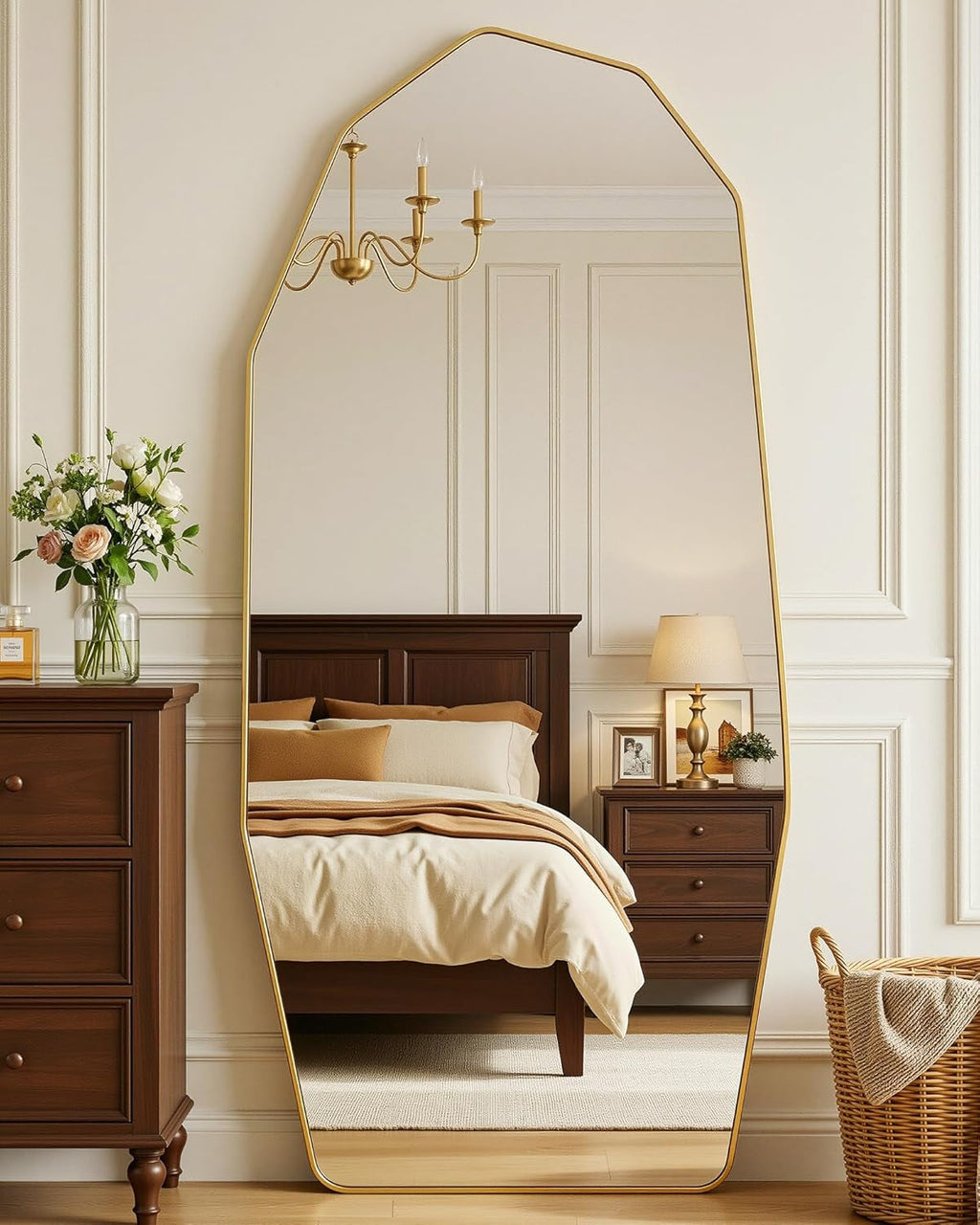 Full Length Mirror Seventy One Inches By Thirty Two Inches Gold Diamond Frame-2