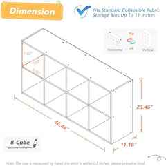 Eight Cube Organizer Bookcase Stackable Open Shelf Oak-1