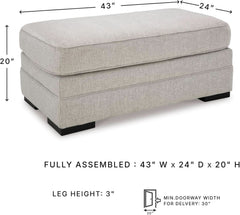 Eastonbridge Upholstered Rectangular Ottoman Light Gray-2