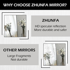 Architectural Arched Full Length Mirror 64x21 Inches Black-4