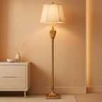 Vintage Floor Lamp With Night light 65 Inch Tall Brass-0