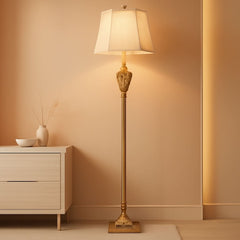 Vintage Floor Lamp With Night light 65 Inch Tall Brass-0
