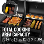 Combo Grill With Offset Smoker 1020 Square In Cooking Area-2