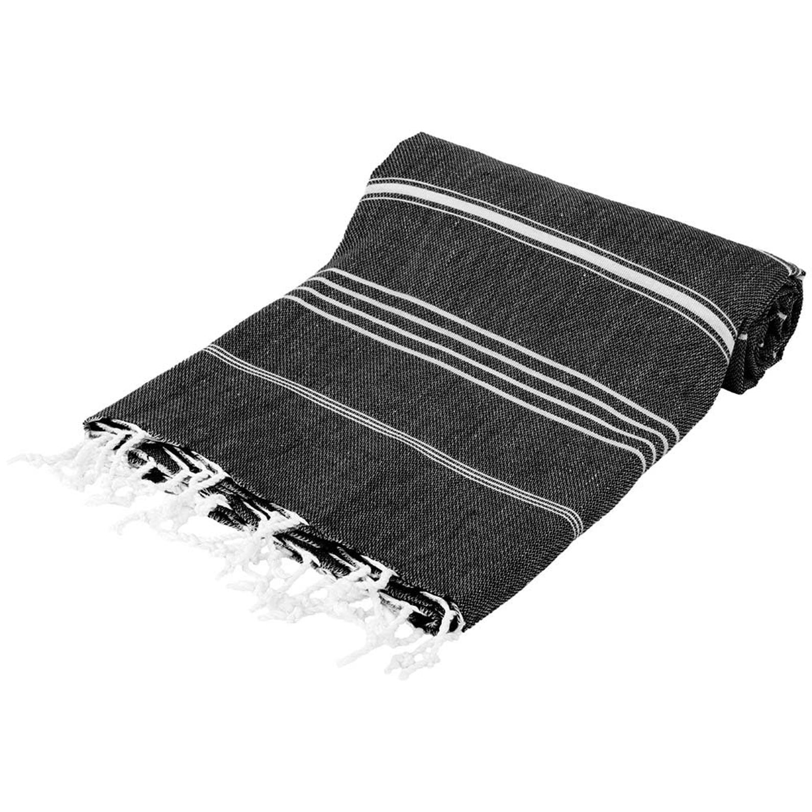 Black Monaco Turkish Towel – Lightweight Quick Dry Beach & Bath Towel, Luxury Turkish Cotton Spa Towel, Travel & Pool Towel-2