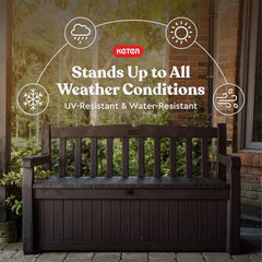 70 Gallon Outdoor Storage Bench Box for Garden Tools-3