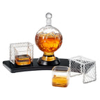 Soccer Whiskey Decanter Set with 2 Glasses & Holder Glasses-0