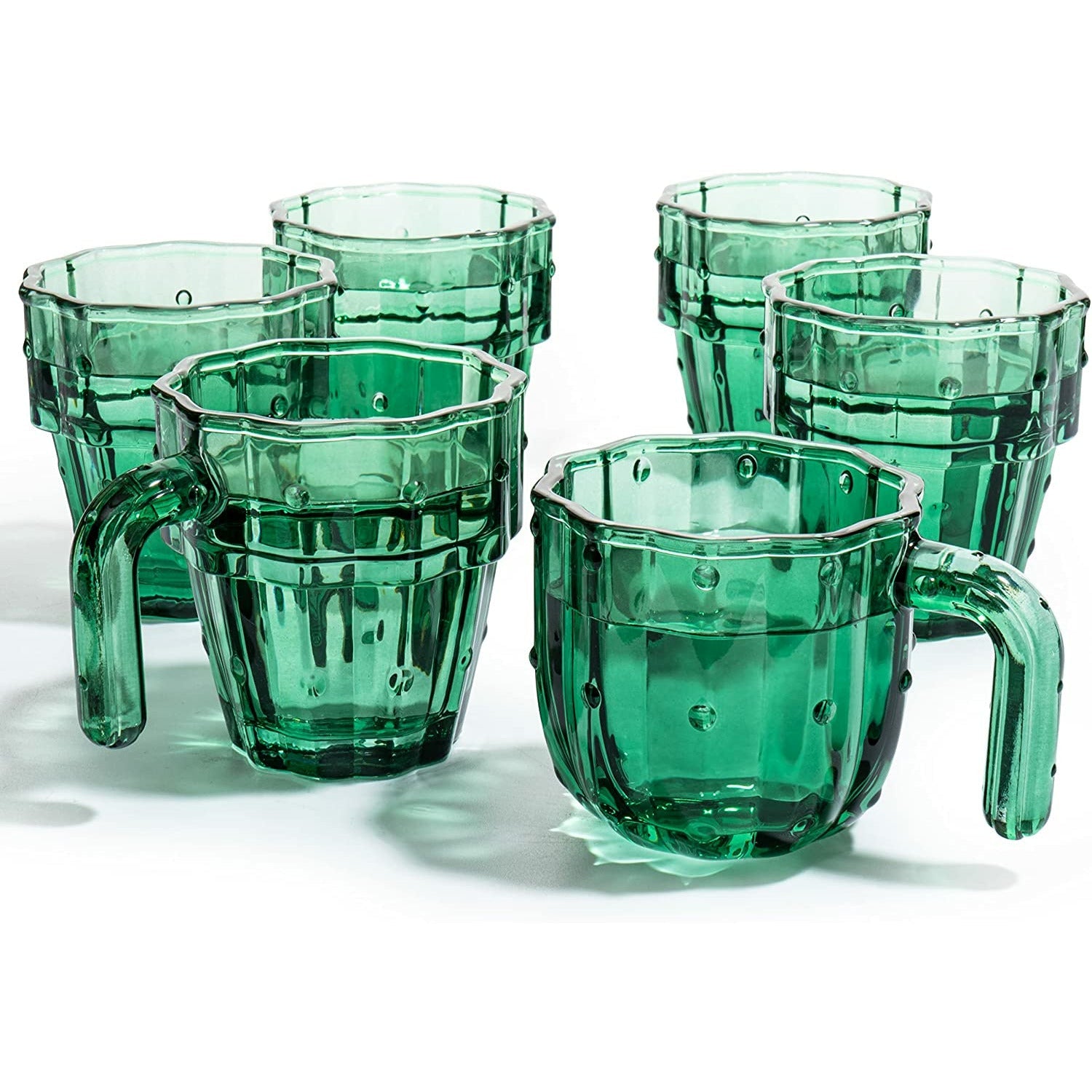 Cactus Stackable Glasses, Set of 6-10 oz-4