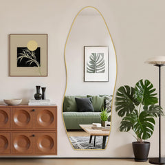 68 Inch Full Length Floor Standing Mirror Gold Frame-0