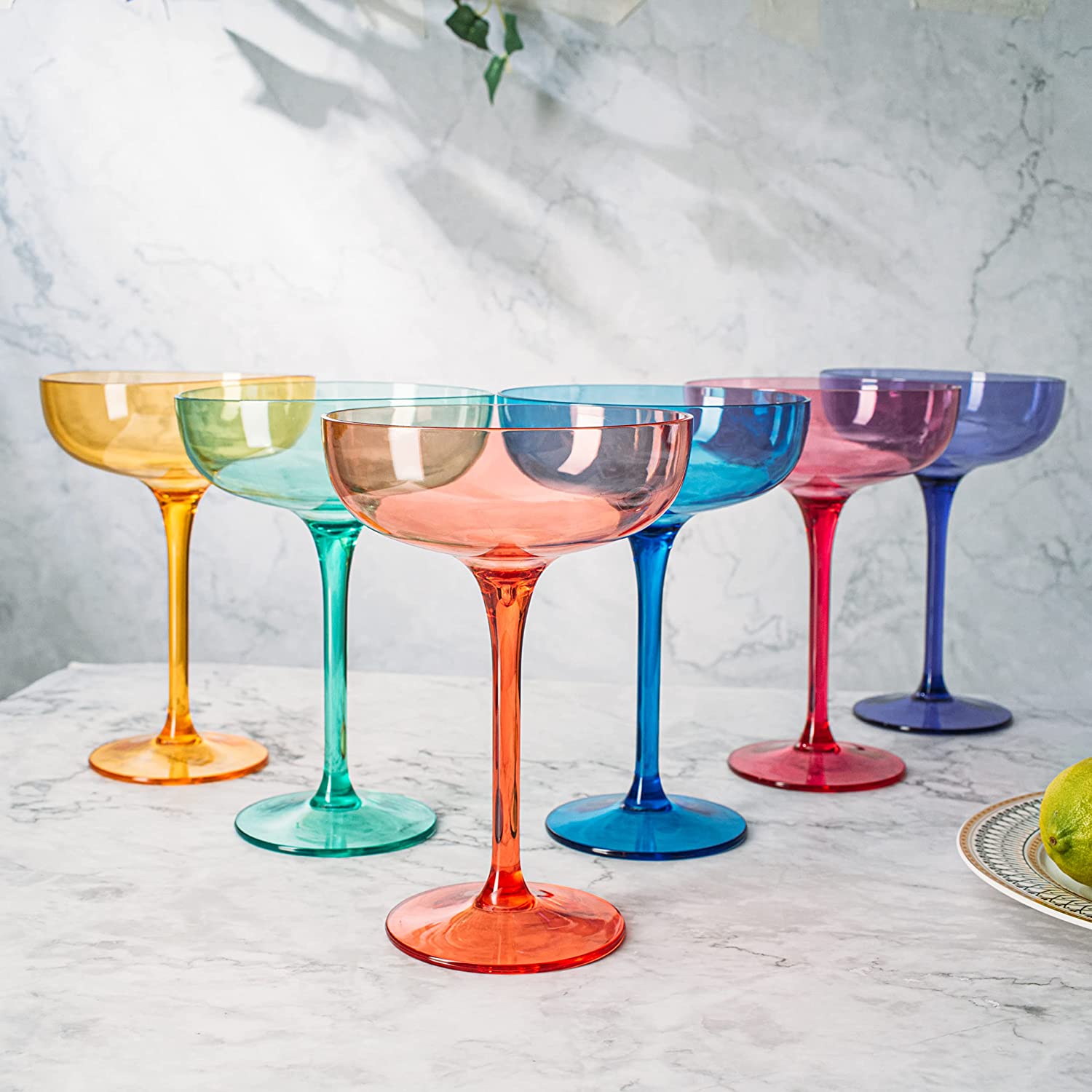 European Style Margarita & Martini Crystal Acrylic Glasses