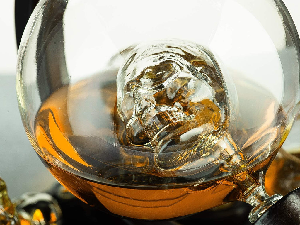Skull Skeleton Wine & Whiskey Globe Decanter Set 850 mL-2