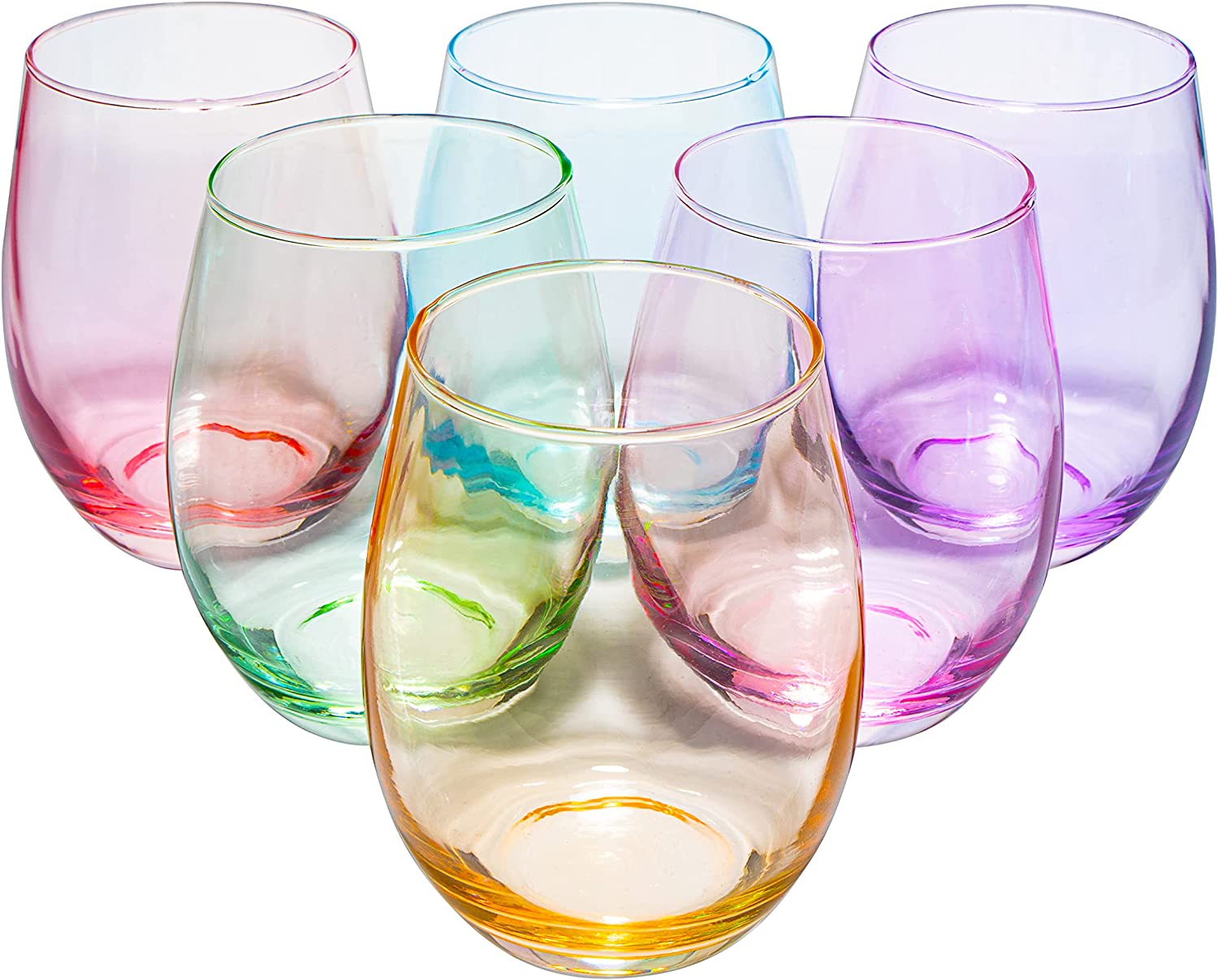 Colored Wine Glass Set, Large 12 oz Glasses Set of 6-4