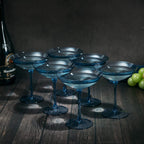 Cobalt Blue Colored Champagne Coupe Glasses 12oz Set of 6-4