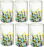 Hand Blown Mexican Drinking Glasses – Set of 6 (Climbing Confetti)